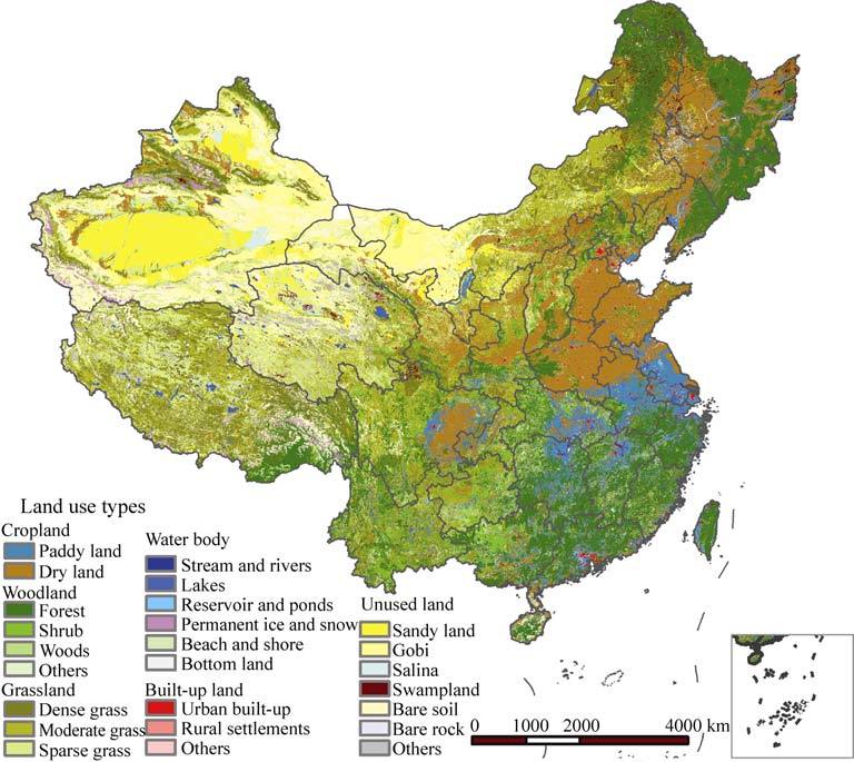 land use map - desertification China